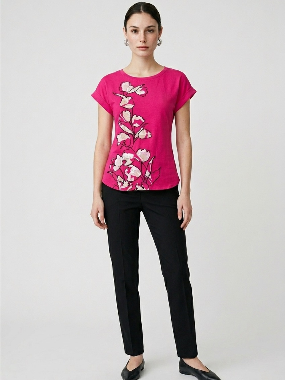 Apt.9 Floral Print Short Sleeve Top - Pink